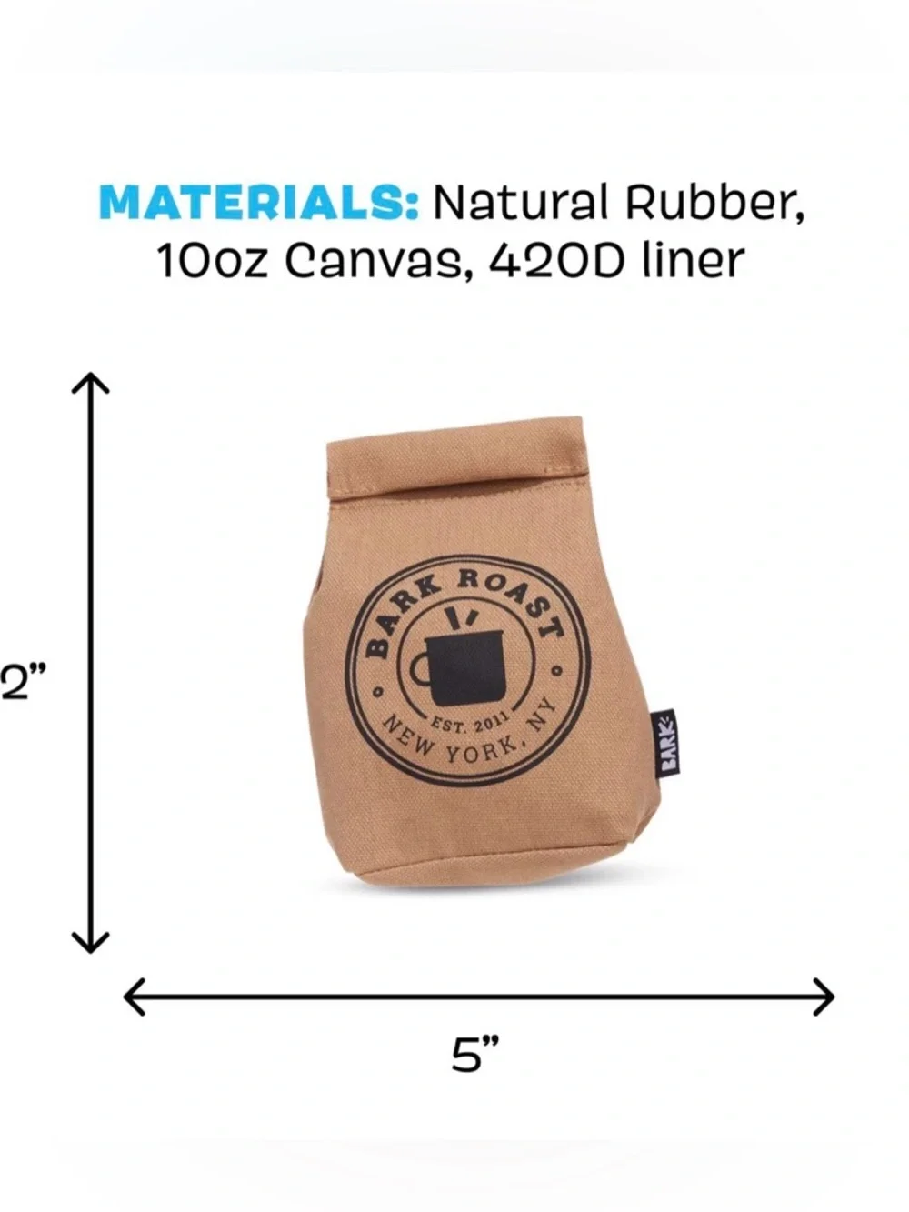 Bark Box L Super Chewer Jitter Pug Coffee bean Multi part rip reveal dog toy NEW